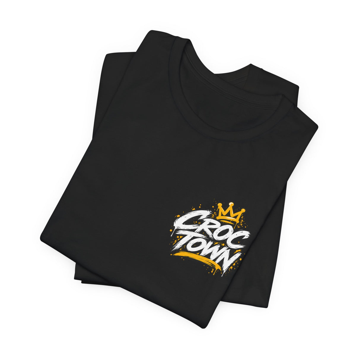 Croc Town Graphic Tee – Crowned Crocodile Backprint Short Sleeve Shirt