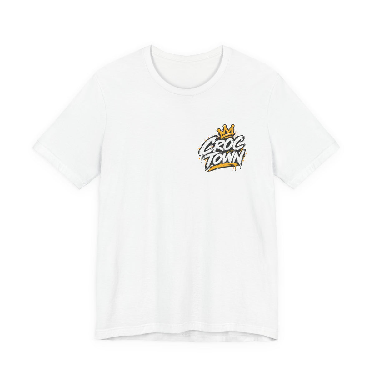 Croc Town Graphic Tee – Crowned Crocodile Backprint Short Sleeve Shirt